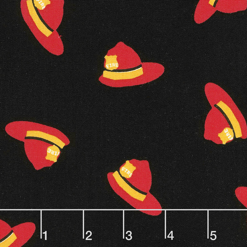Fire Pups - Helmets Black Yardage
