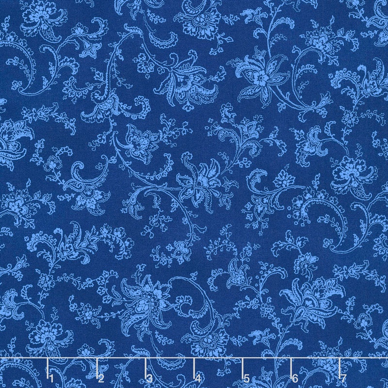 Victoria Gardens - Paisley Toile Royal Yardage