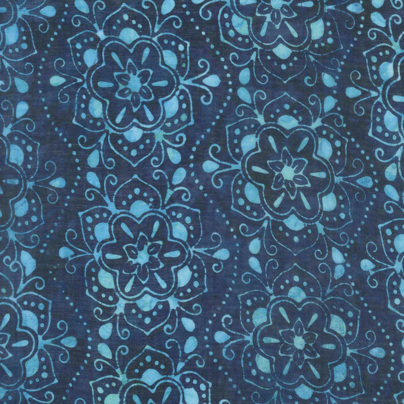 Calypso Rayon Batiks - Medallion Lagoon Yardage