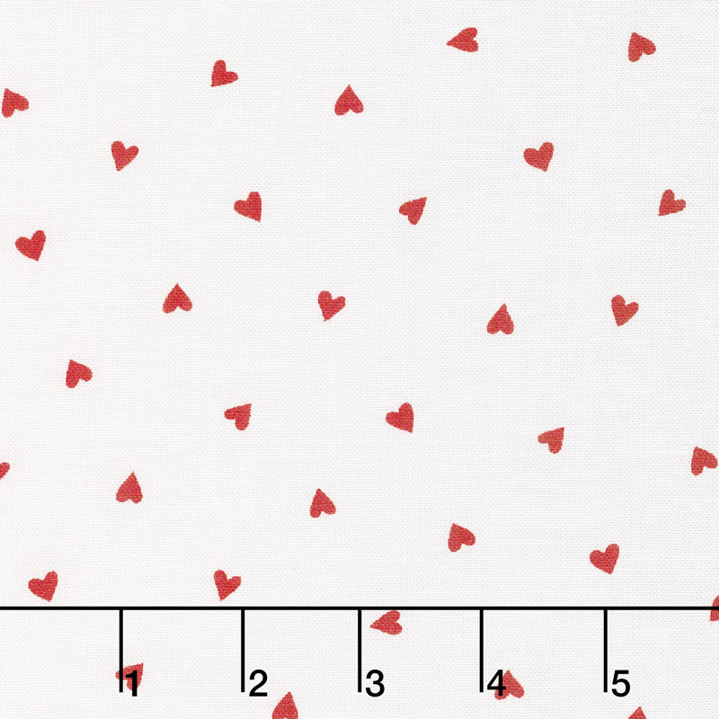 Love Grows - Tossed Hearts Whimsical White Yardage