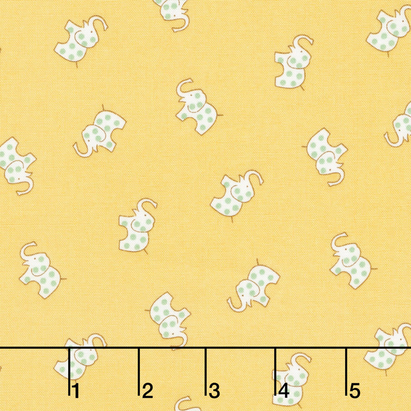 Lottie Ruth - Elephants Yellow Yardage