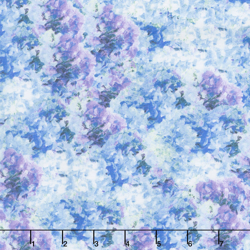 Flower Market - Hydrangea Texture Blue Purple Yardage