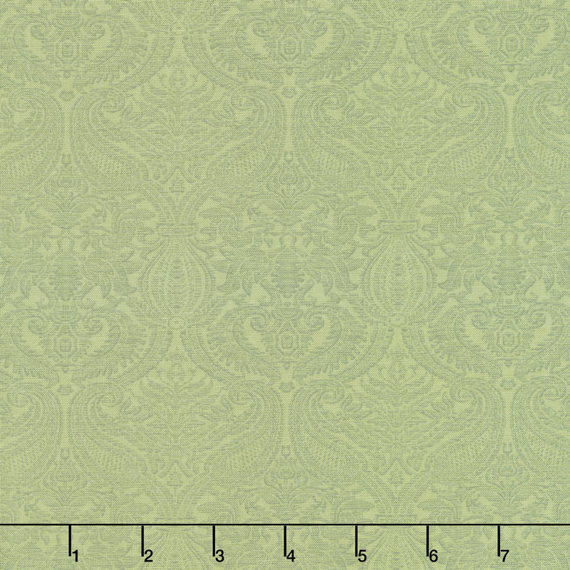 Lilacs in Bloom - Damask Light Green Yardage