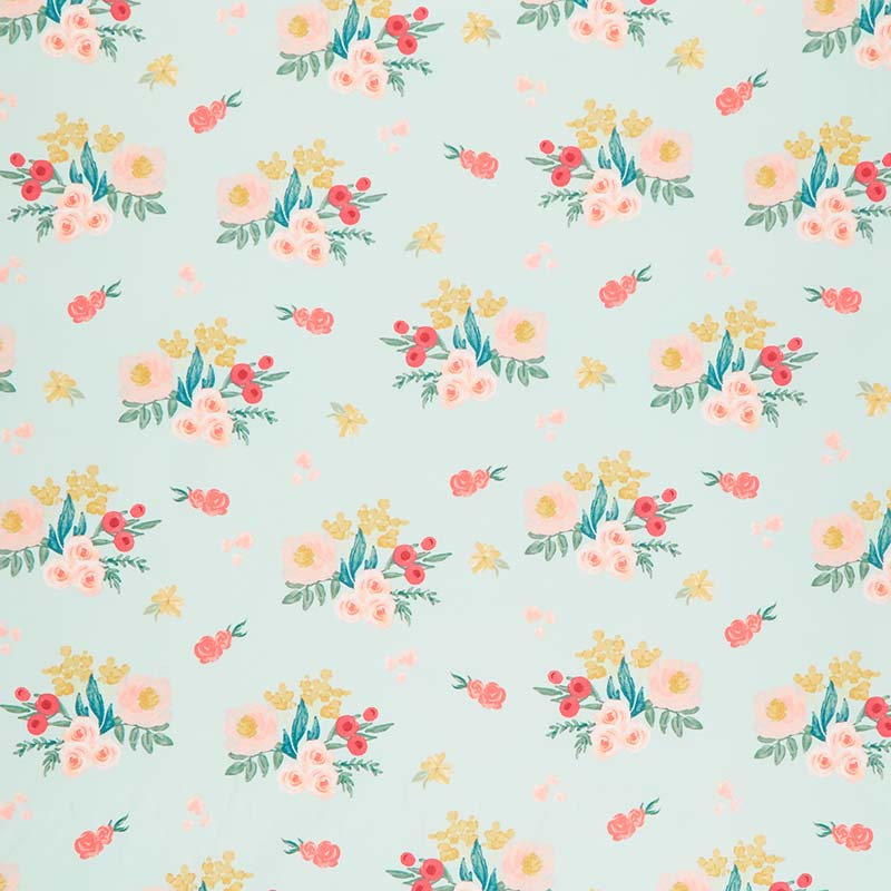Flower Market - Main Mint Yardage