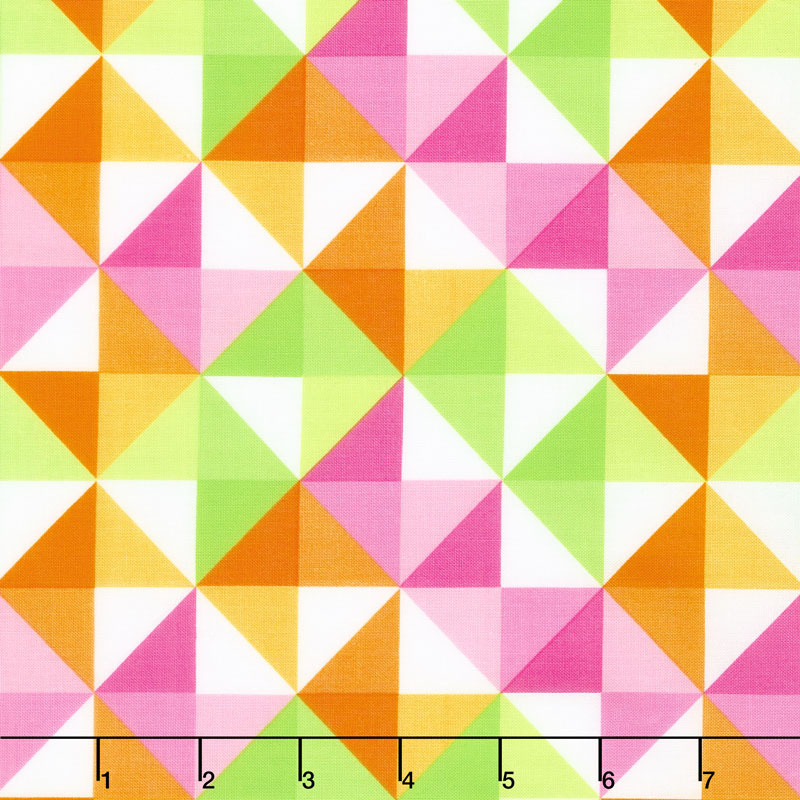 Confetti - Half Square Triangles Pink & Green Yardage