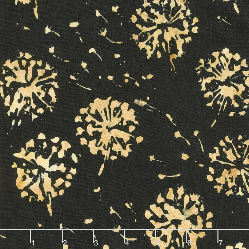 Signature Batiks - Dandelion Black Yardage