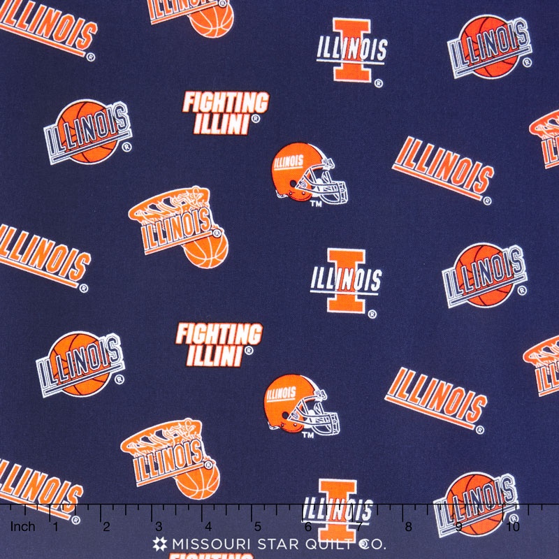 College - University of Illinois Tossed Allover Yardage