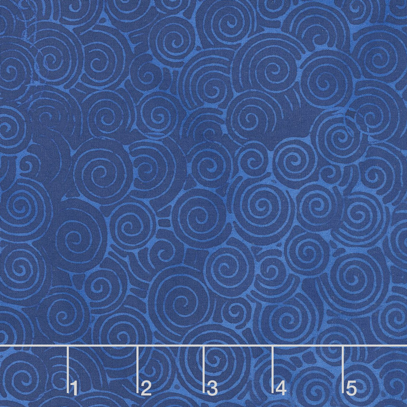 Winterscape Batiks - Swirls Royal Yardage