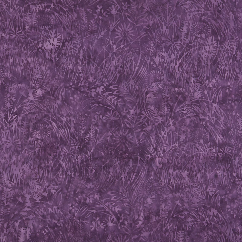 Bloomers Batiks - Wildflowers Grape Juice Yardage