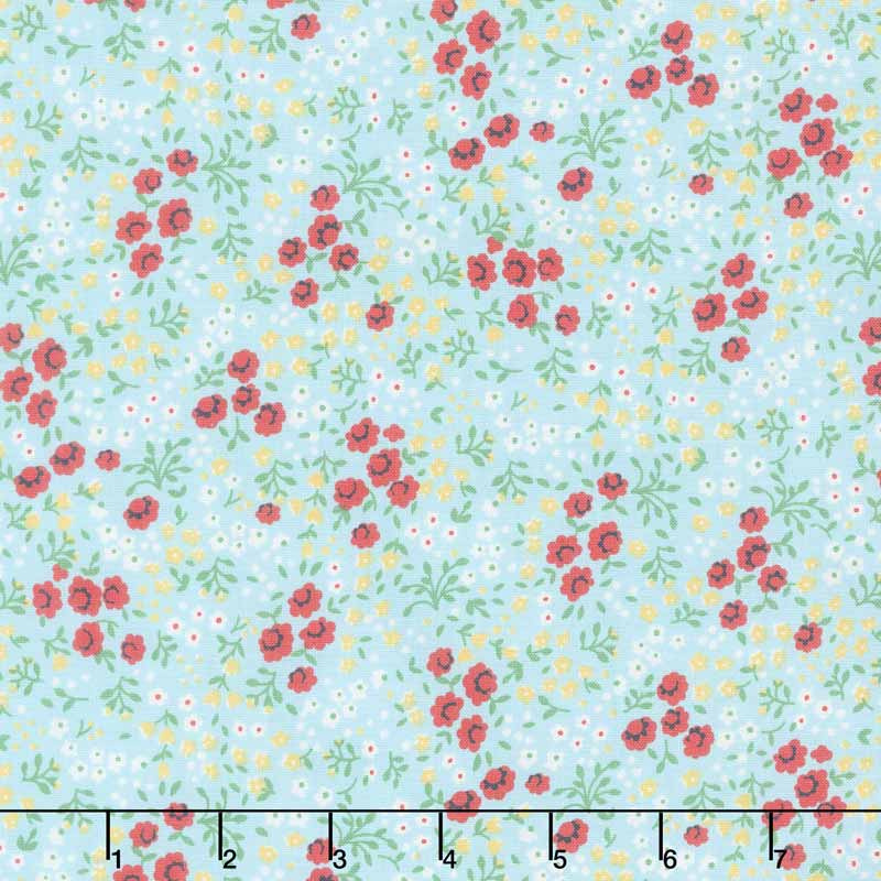 Sugarhouse Park - Floral Aqua Yardage