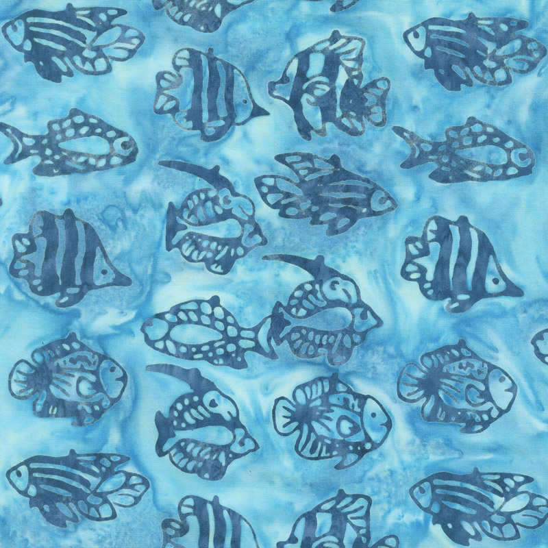 Ocean Odyssey Batiks - Tropical Fish Mystic Yardage