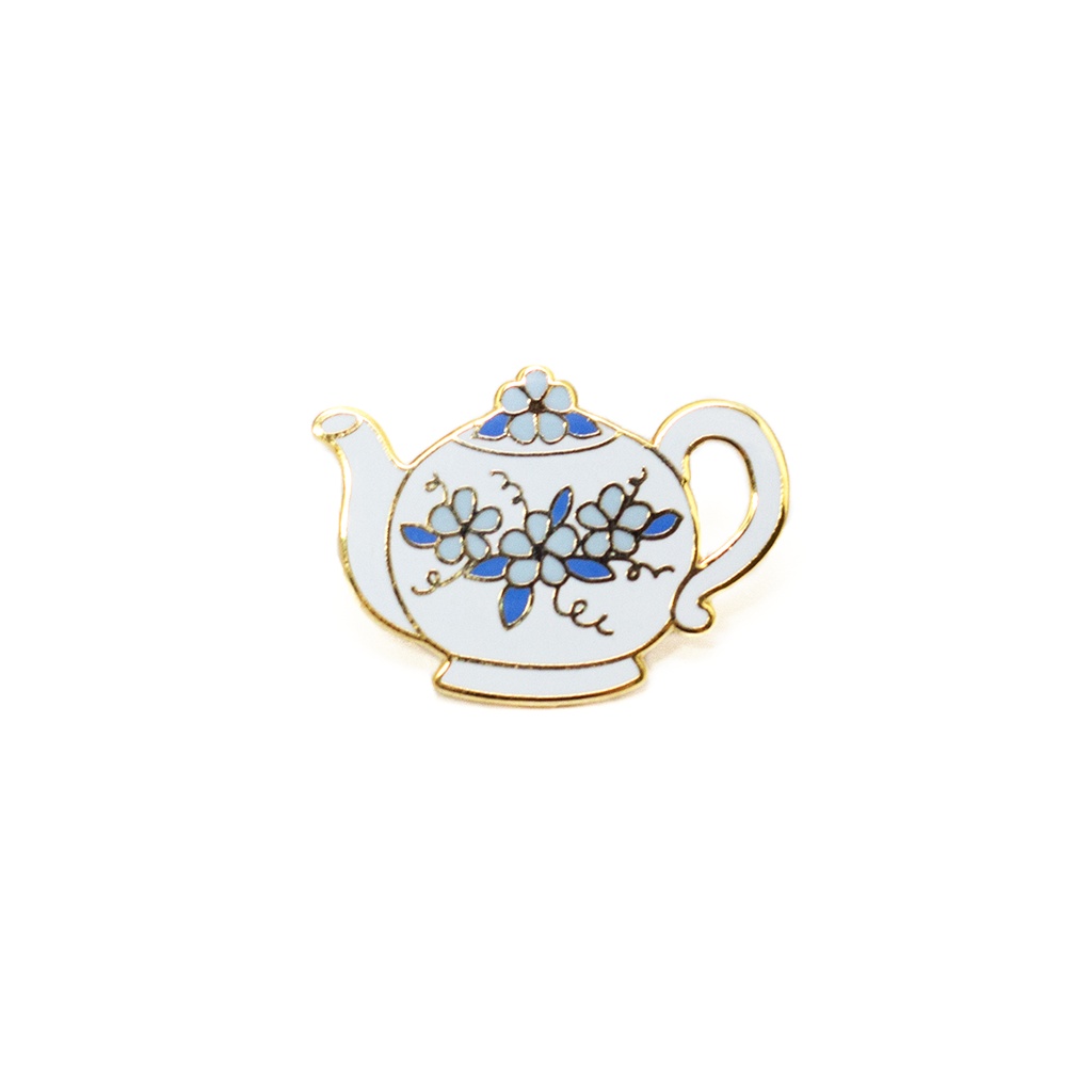 Floral Teapot Pin by Pin Peddlers