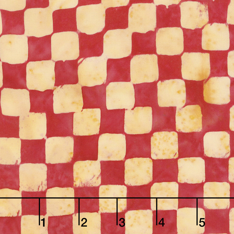 Candy Cane Lane Batiks - Check Custard Yardage