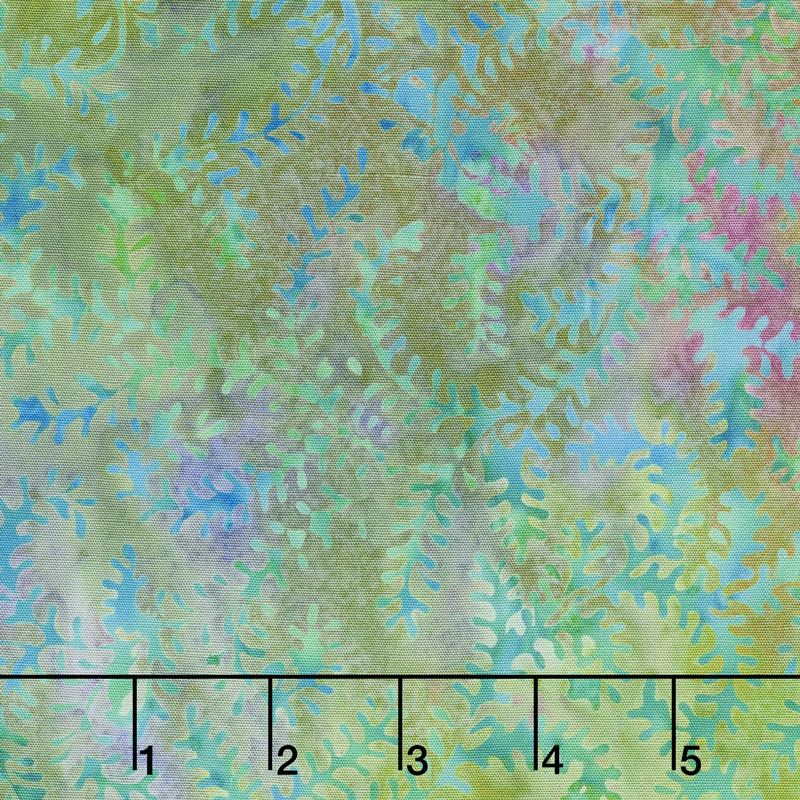 Fairy Slipper Batiks - Leaf Vine Mardi Gras Yardage
