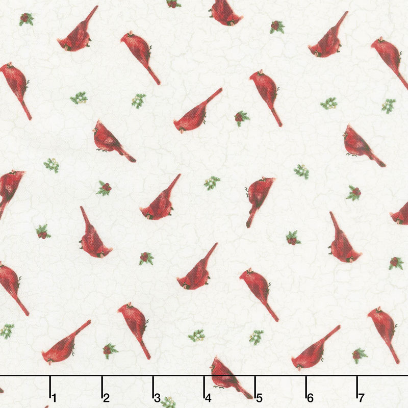 Cardinal Woods - Mini Cardinal Toss Cream Multi Yardage