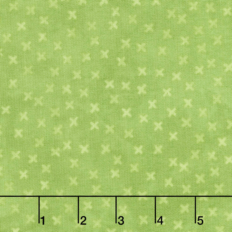 X's and O's - Rainforest Little Kisses Lime Yardage