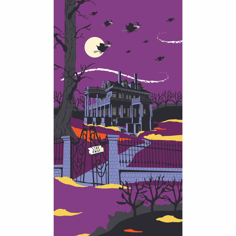 Haunted House - Halloween Purple Panel