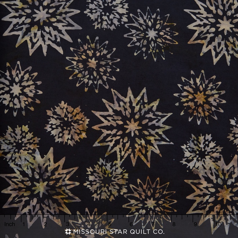 Tonga Batiks - Painter's Palette Snowflake Mix Jet Yardage