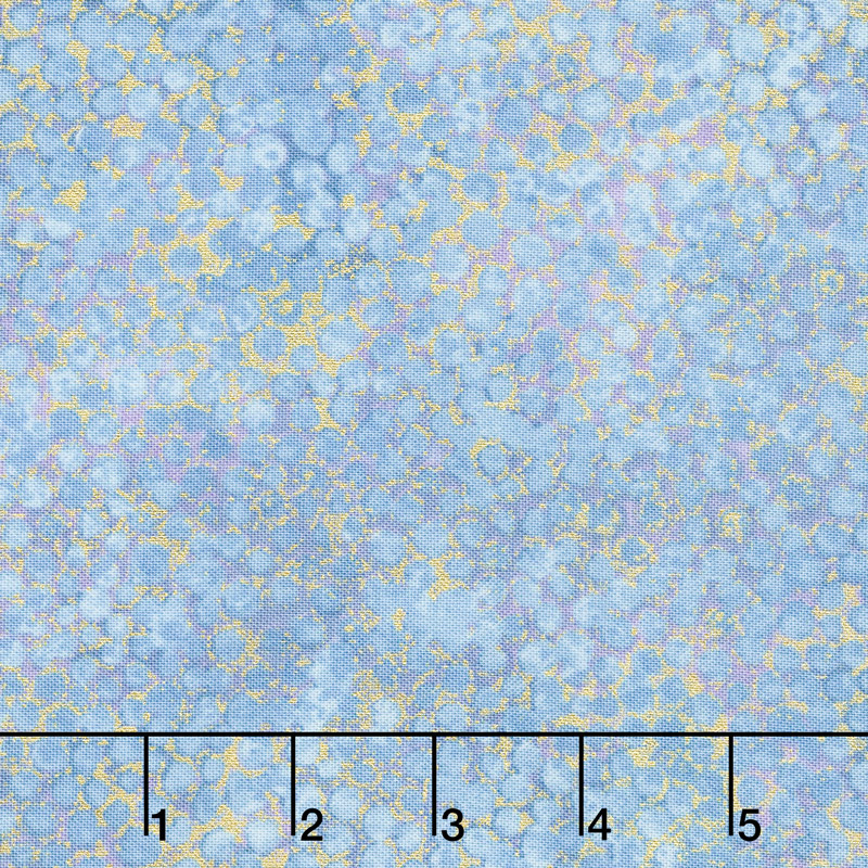 Shimmer Dragonfly Moon - Royal Garden Pebbles Turquoise Yardage