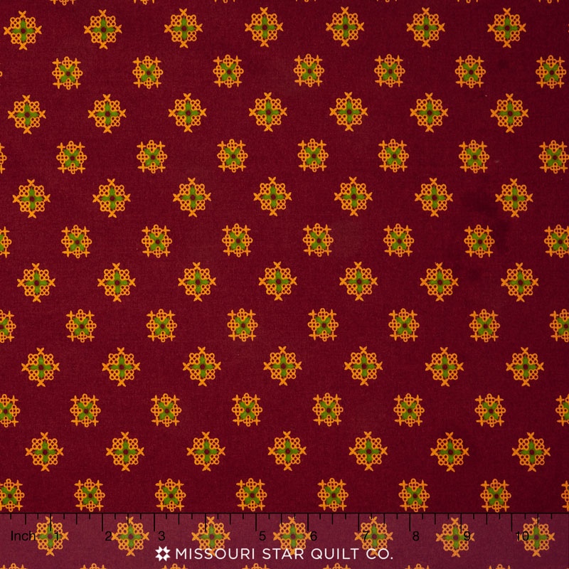 Christmas Gatherings - Paper Cut Cranberry Yardage