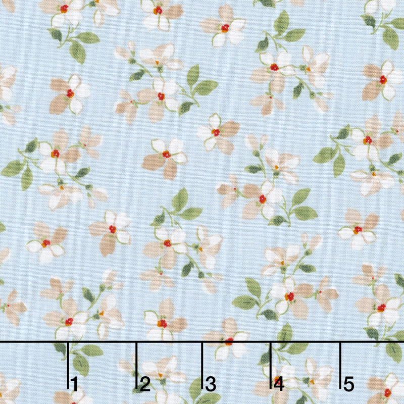 Farmhouse Floral - Toss Blue Yardage
