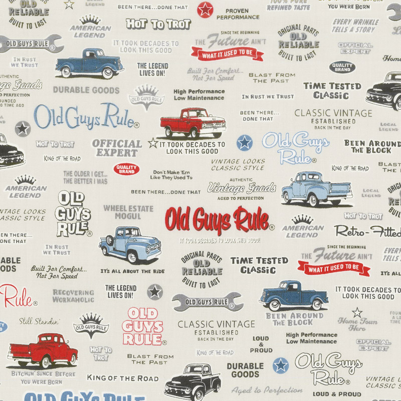 Old Guys Rule - Text Multi Yardage