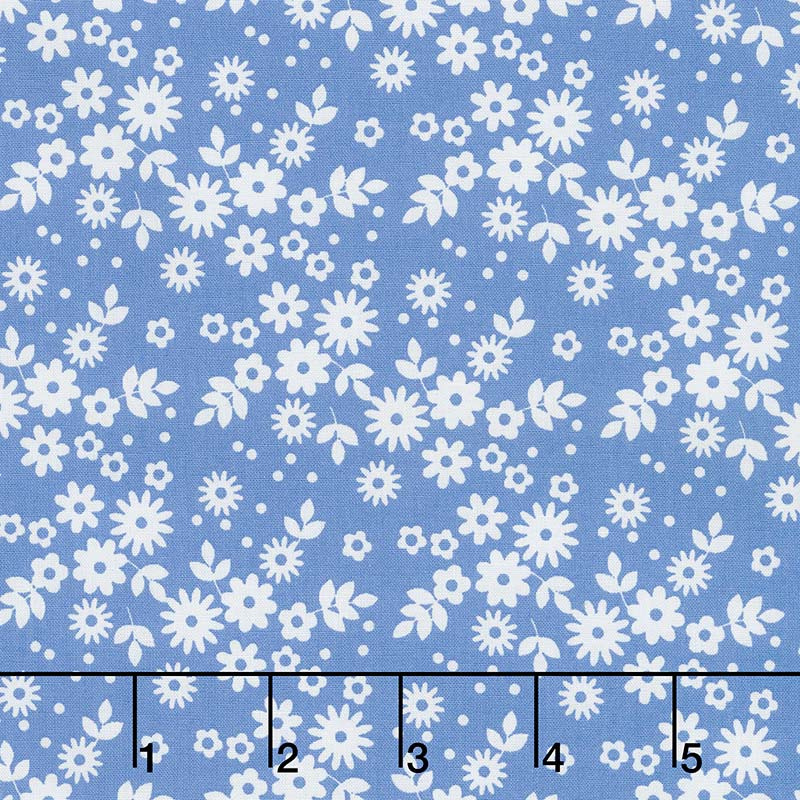 Cherry Lemonade - Flowers Blue Yardage