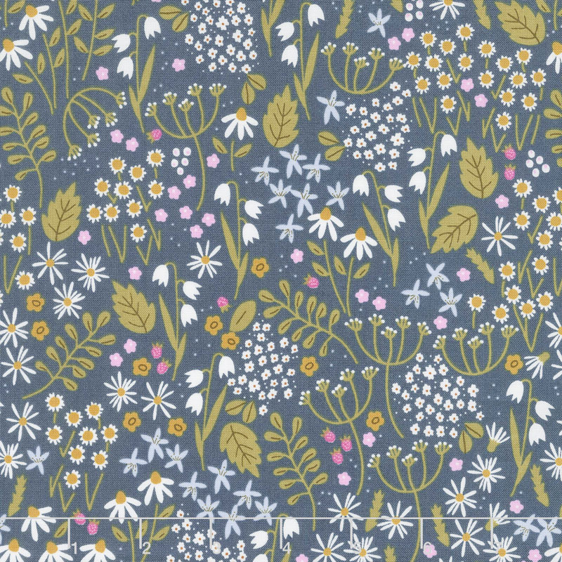 Wild Bouquet - Wildflowers Navy Yardage