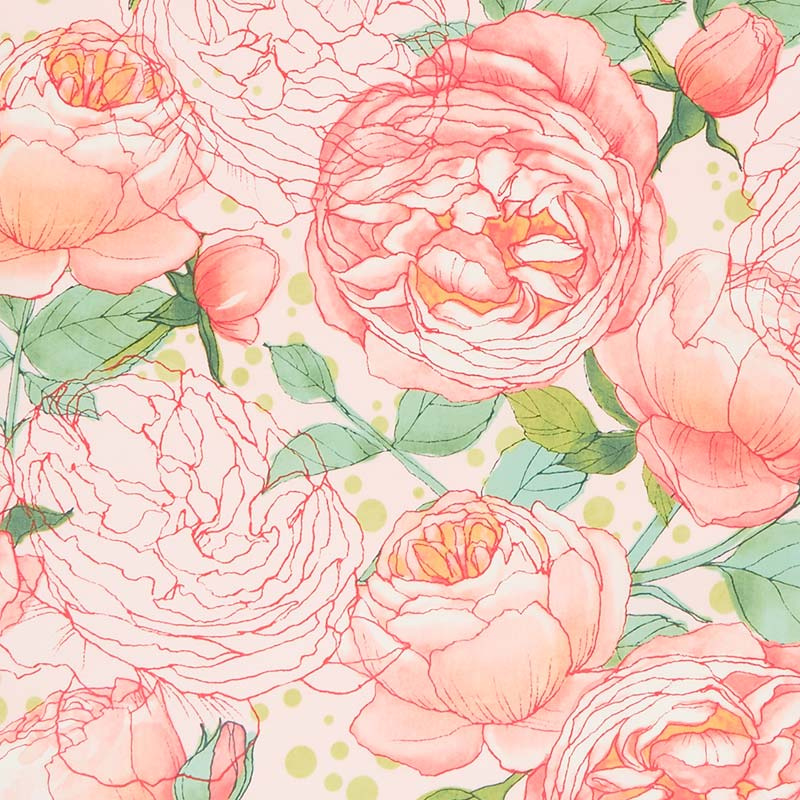 Abby Rose - Cabbage Rose Early Dawn Yardage