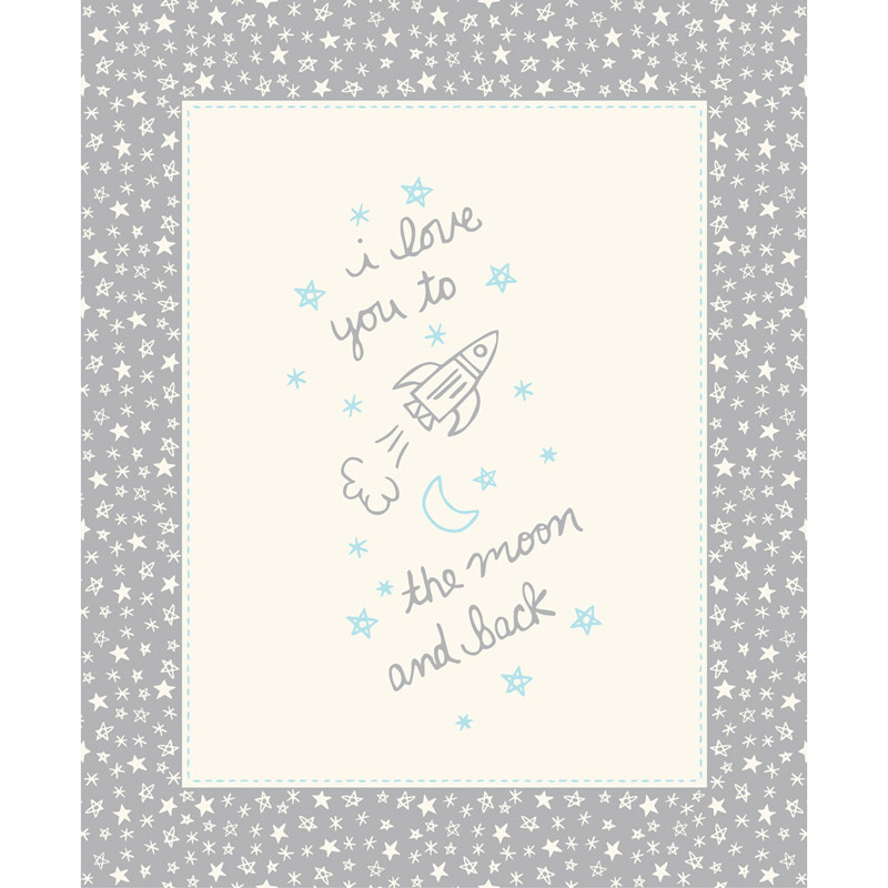 Soft & Sweet - Grey To The Moon Grey Flannel Panel