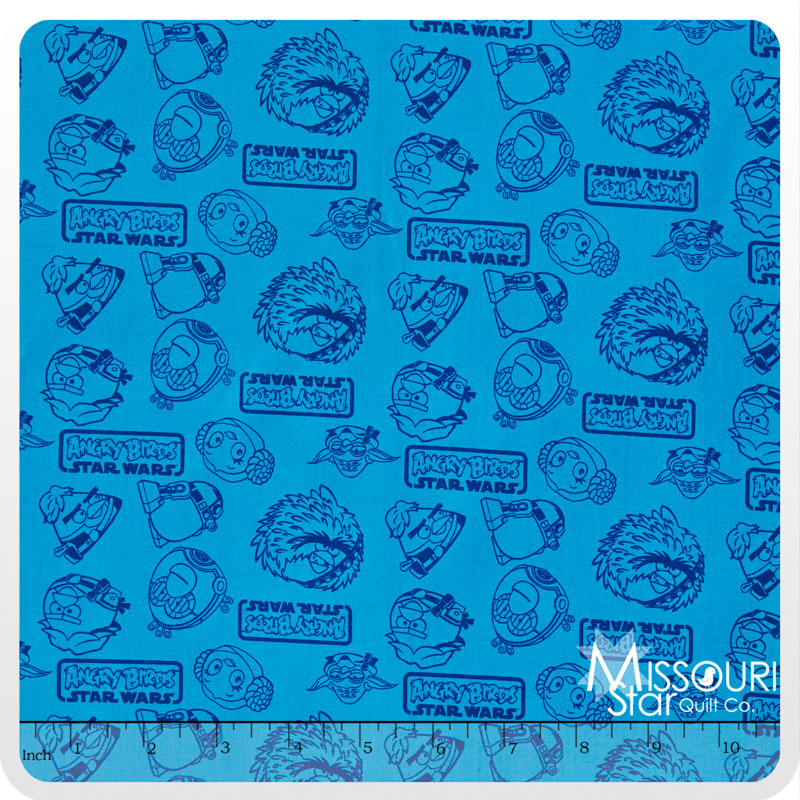 Angry Birds - Star Wars Outlines Blue Yardage