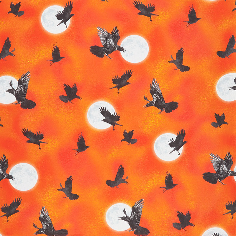 Raven Moon - Ravens Pumpkin Digitally Printed Yardage