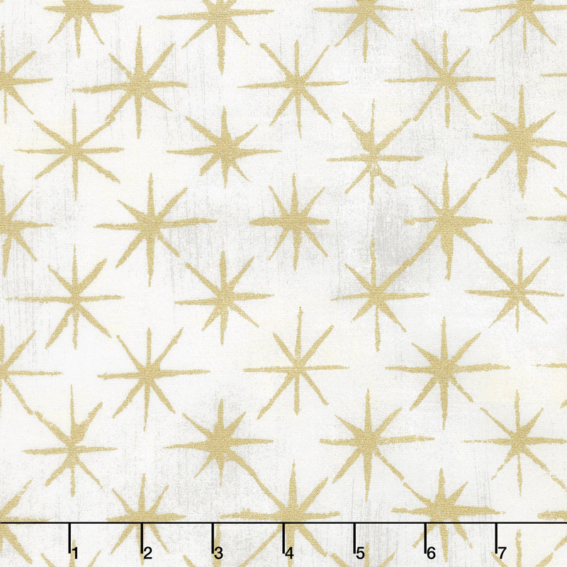 Grunge Seeing Stars - Vanilla Metallic Yardage