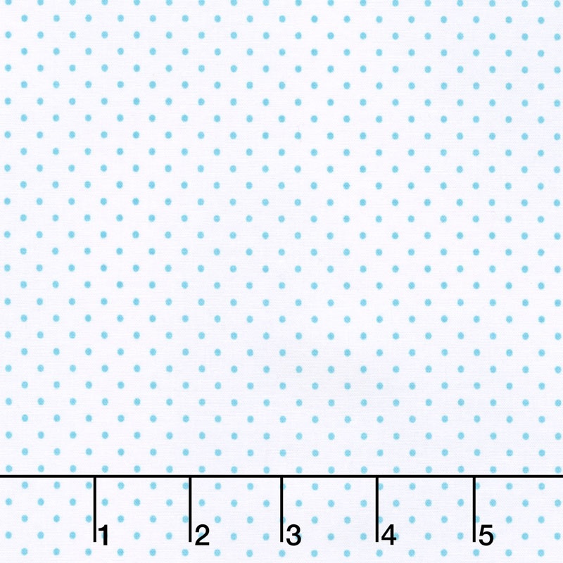 Swiss Dot - Swiss Dot Aqua on White Yardage