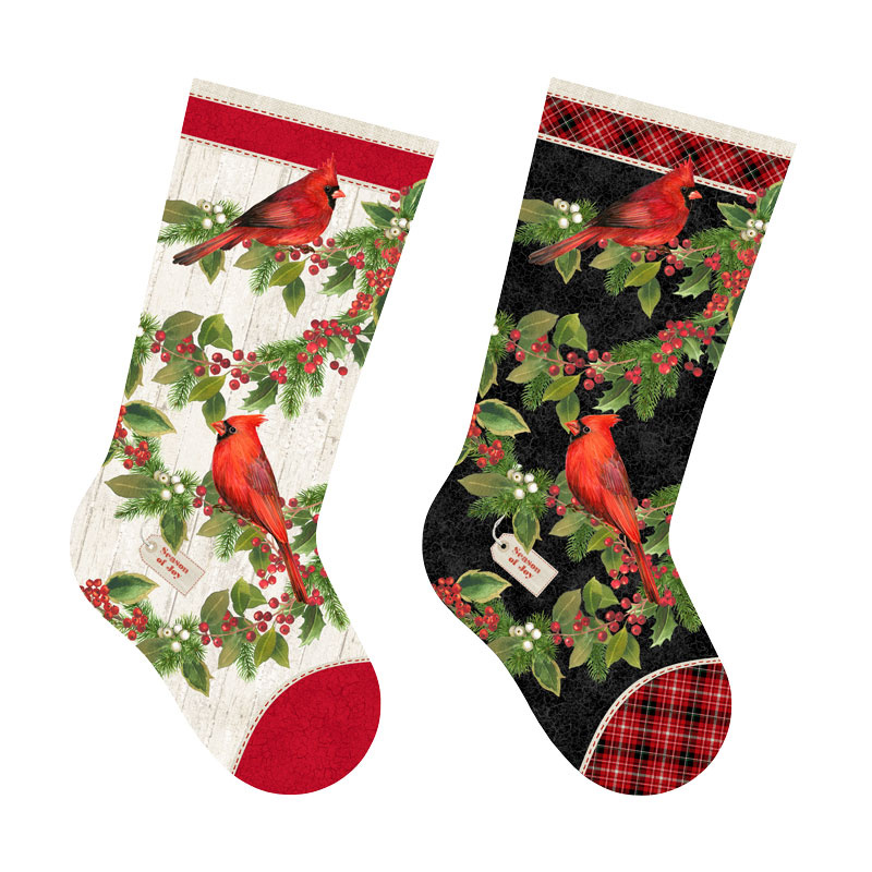 Cardinal Woods - Stocking Cream Multi Digitally Printed Panel