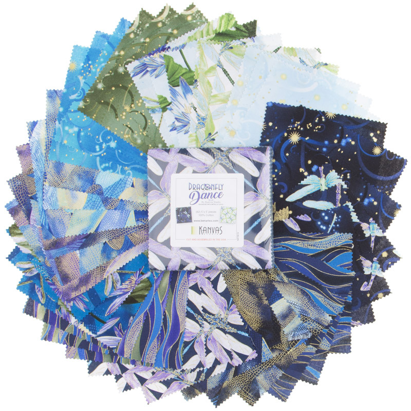 Dragonfly Dance Blue Metallic Charm Pack