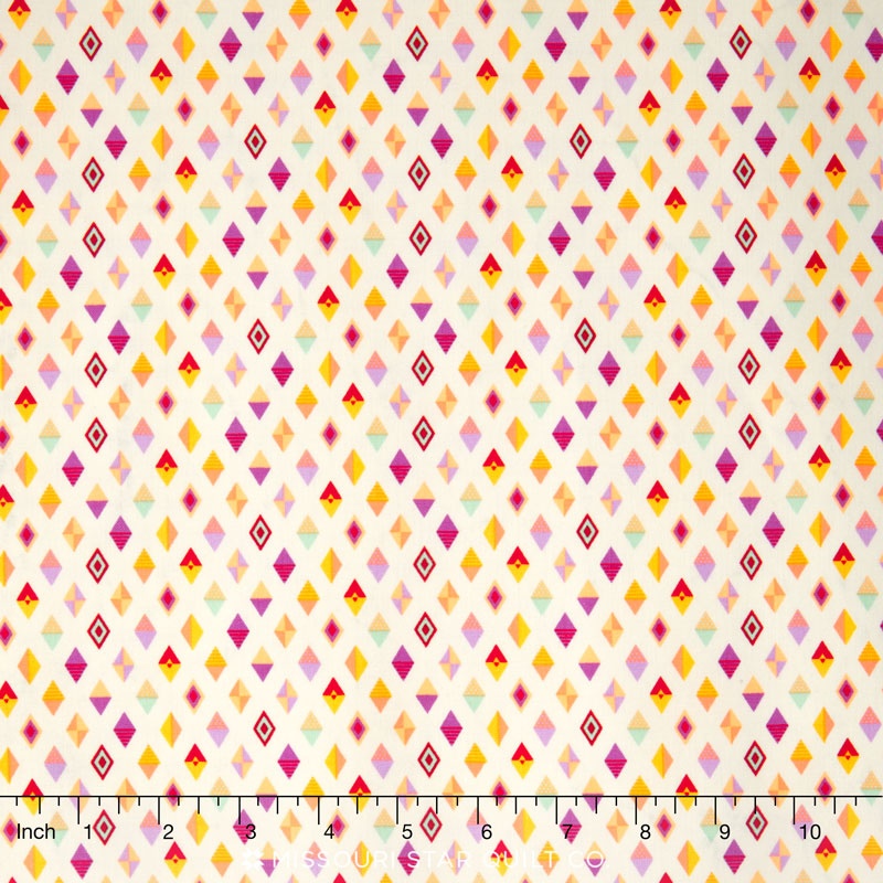 slow and steady track flags orange crush yardage tula pink