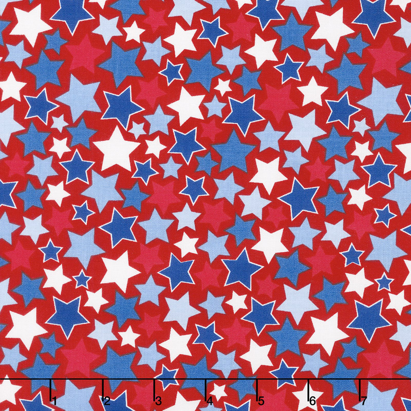 Patriotic Picnic - Stars Red Yardage