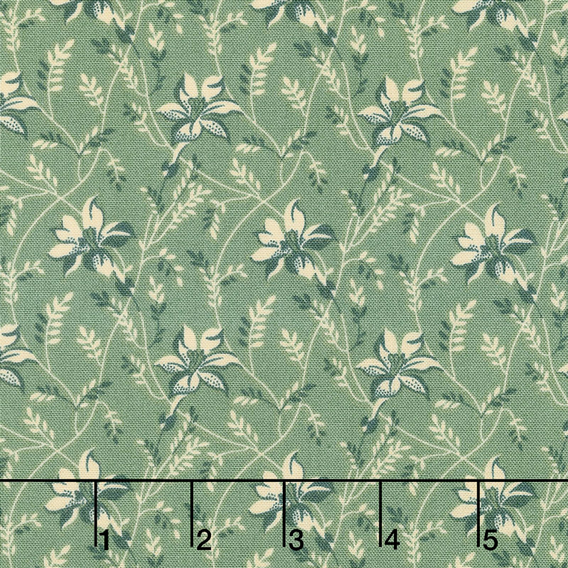 Sequoia - Buds and Vines Blue Spruce Yardage