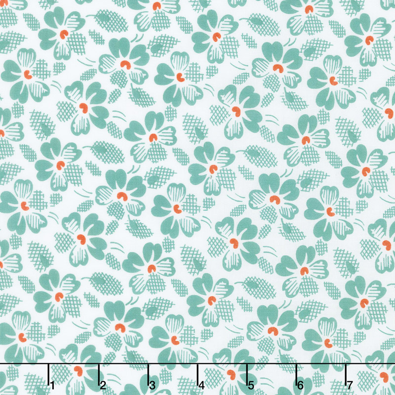 Adeline - Waffle Flowers Teal Yardage
