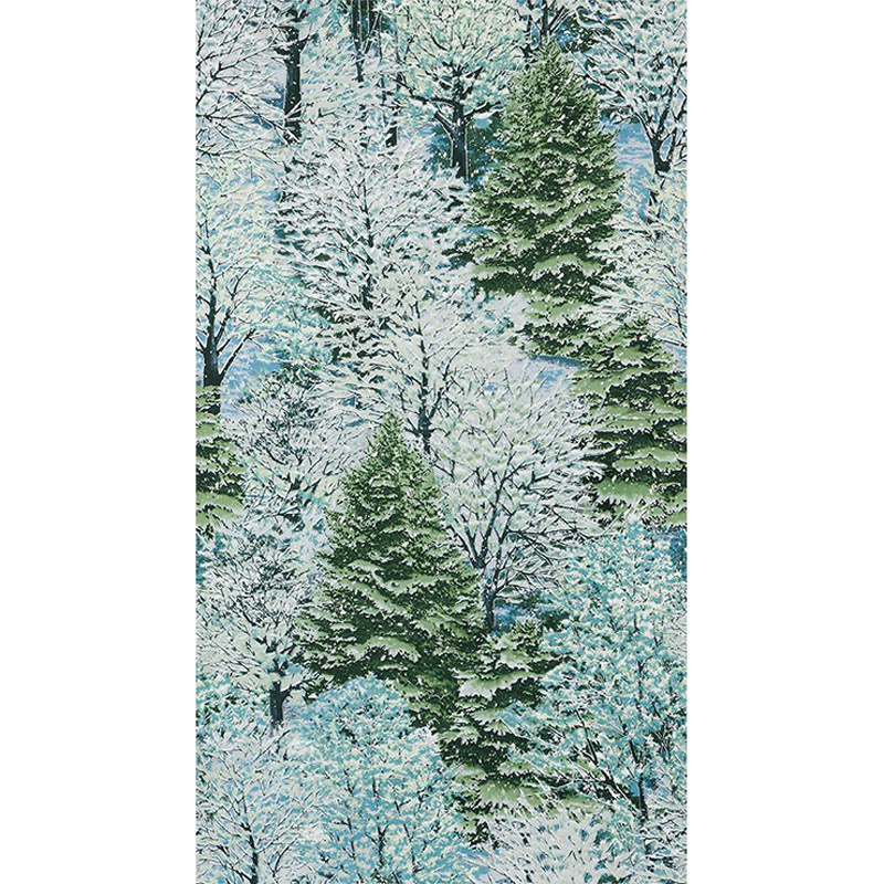 Nature's Window - Snowy Trees Evening Metallic Panel