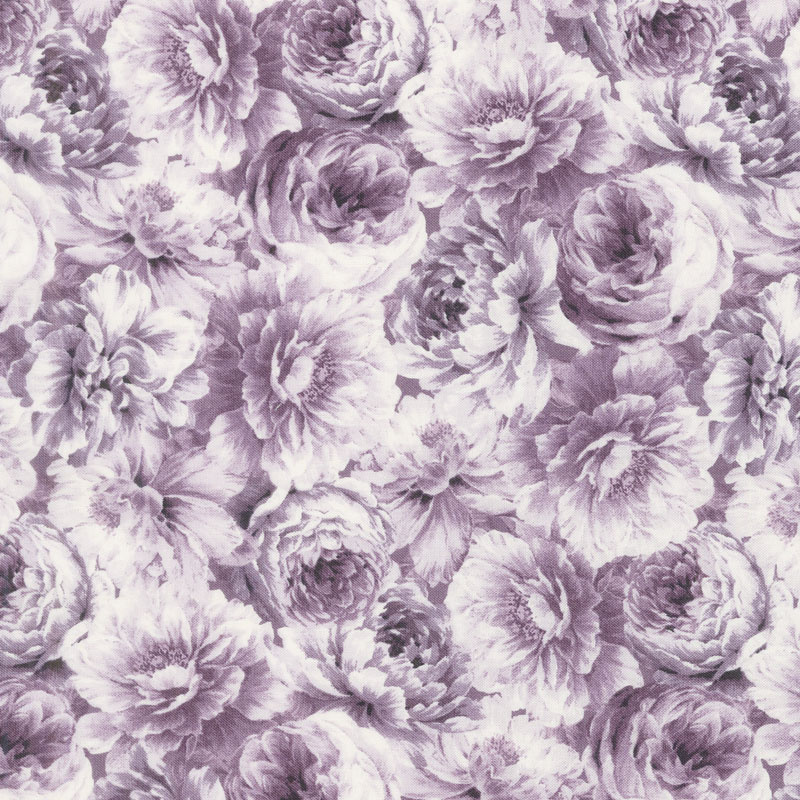Meredith - Packed Flowers Purple Yardage