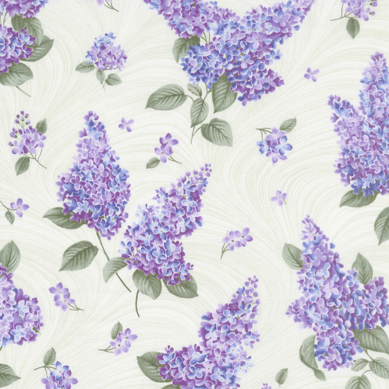 Lilacs in Bloom - Lilacs and Wave Sage Yardage