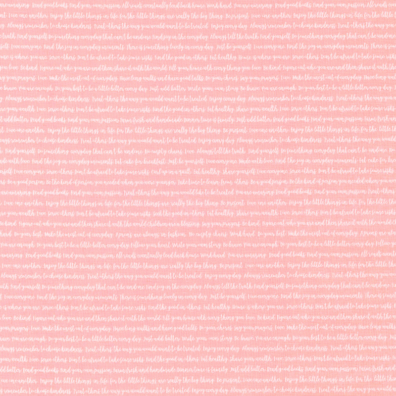 Modern Farmhouse - Words Coral Yardage