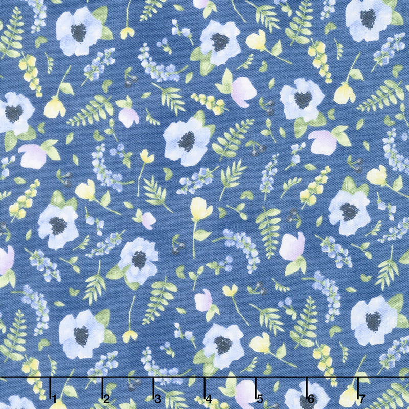 June's Cottage - Blossoms and Berries Starry Night Yardage