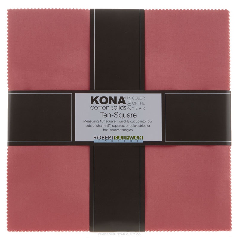 Kona Cotton 2017 Color of the Year - Pink Flamingo Ten Squares