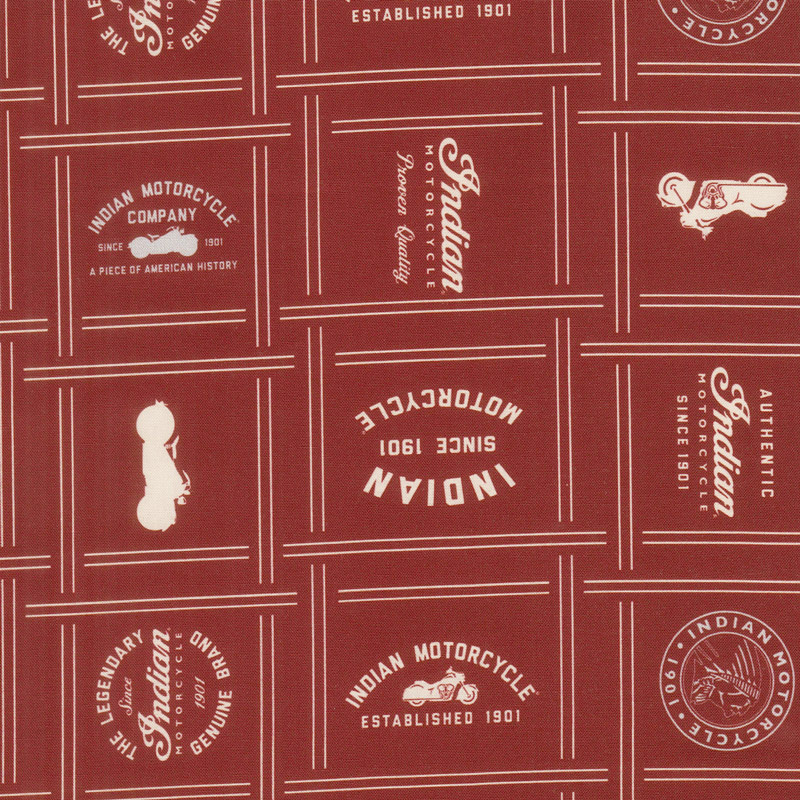 Indian Motorcycle - Patches Red Yardage