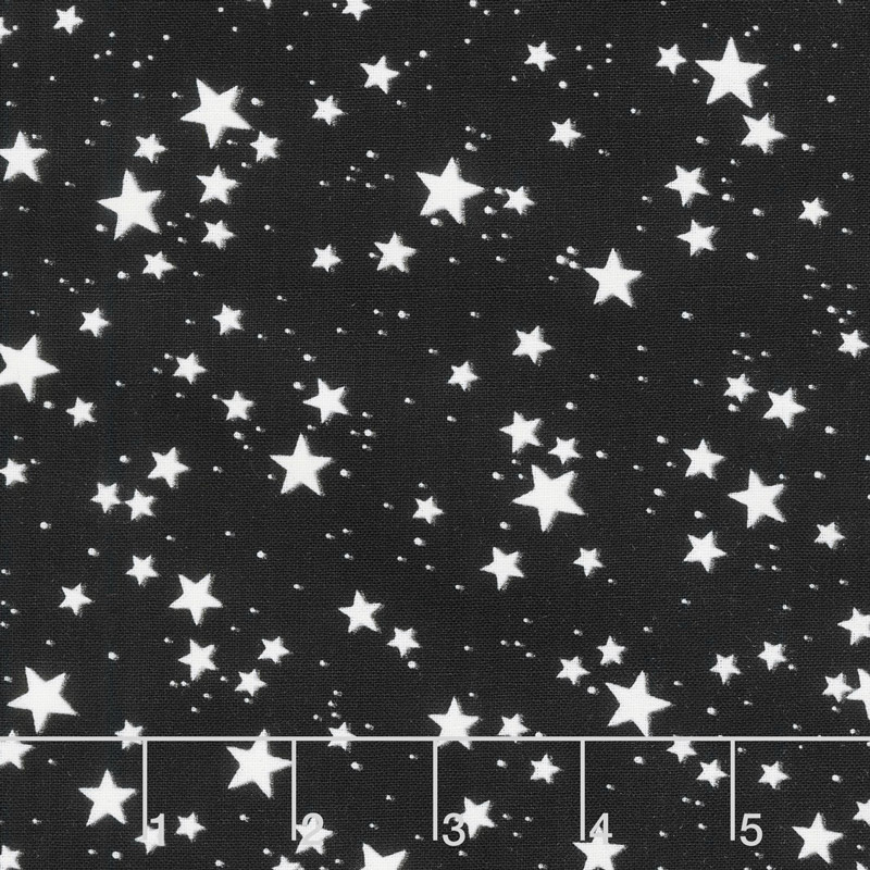 So Adora-Boo! - Stars Black Glow in the Dark Yardage