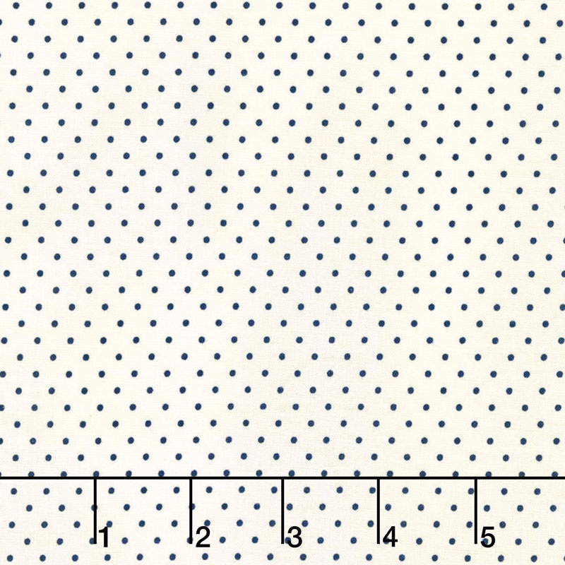 Swiss Dot - Swiss Dot Small Navy on Cream Yardage