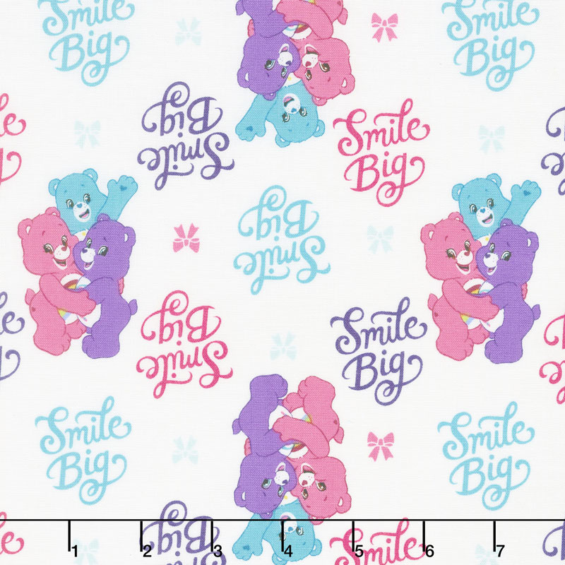 Care Bears - Sparkle & Shine Smiles in White Yardage